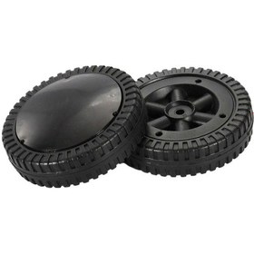 Resim Paket Barbekü Izgara Tekerlekleri Pürüzsüz Dönen Siyah 6 İnç Lastikler Barbekü Izgaraları İçin 