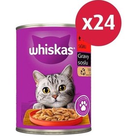 Resim Whiskas Sığırlı Gravy Soslu Yetişkin Kedi Konservesi 24 x 400 G 