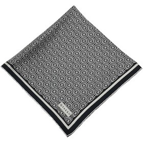 Resim Vakko Twill İpek Eşarp - Yeni Monogram - Siyah Ekru Koyu Lacivert 