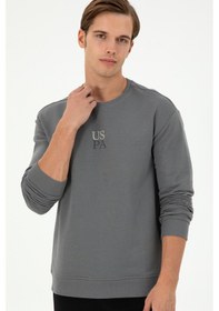 Resim U.S. Polo Assn. Erkek Comfort Fit Bisiklet Yaka Gri Basic Sweatshirt 50293420-VR024 