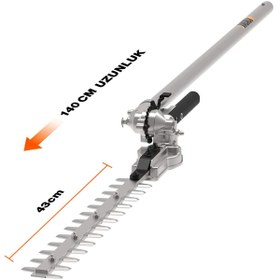 Resim Hype Store WORX WA0220 WG186E.1 ile Uyumlu 43CM Teleskobik Uzatmalı Açı Ayarlı Çit Budama Başlığı 
