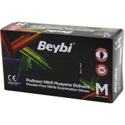 Resim Beybi M Siyah Pudrasız Nitril Muayene Eldiveni 100lü 4832 
