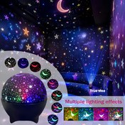 Resim 1 Adet Yepyeni Star Moon Kreş Gece Lambası | USB ile Çalışan Galaksi Gökyüzü Işıklı Ortam Aydınlatması | Masa Lambası | Parti Sahnesi, Oturma Odası, Yatak Odası, Oyun Odası, Yemek Odası İçin Uygun | Eğlenceli Hediye, Paskalya Hediyesi, Cadılar Bayramı ve Noel Hediyeleri 