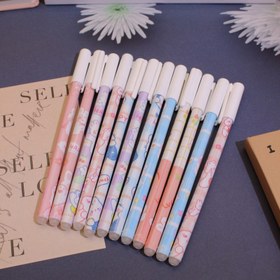 Resim 12 adet/Öğrenci Silinebilir Jel Kalem, 0.5mm Siyah ve Mavi, Yazı Hataları İçin Silinebilir Jel Kalemler 