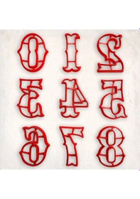 Resim Stil Rakam Kurabiye Kalıbı Şekillendirici Kopat Set 9 Parça 