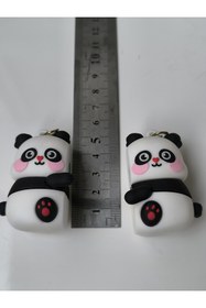 Resim Esey Dizayn Çift Panda Araba Dikiz Ayna Süsü - Vantuzlu Cam Süsü 