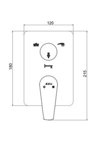 Resim Eca Niobe Ankastre Banyo Bataryası Sıva Üstü 3 Yollu 102167343-K 