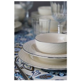 Resim Porser Costa Platin Yaldız Yemek Takımı 6 Kişilik 24 Parça COS24YKPLT Krem Rengi 