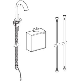 Resim Geberit Piave Çift Su Girişli Pilli Fotoselli Lavabo Bataryası 116.164.21.1 Krom 