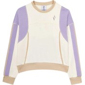 Resim Skechers Diagonal Lw Fleece Crew Neck Kadın Beyaz Sweatshirt 