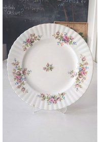Resim Moss Rose Bone China İngiliz Vintage Pasta Tabağı 21 Cm Pembegül 