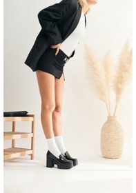 Resim Candace Siyah Rugan Topuklu Platformlu Kadın Ayakkabı 001 