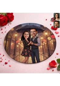 Resim Bk Gift Kişiye Özel Sevgili Karikatürlü Yuvarlak Puzzle 20x20cm -9, Sevgililer Günü Hediyesi, Sevgiliye Hediye Kobitmeyencom36162 Bk Gift 