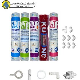 Resim Pemax Water Solutions Kapalı Kasa Su Arıtma Cihazlarına Uygun Sertifikalı 5'li Orijinal Lg Kuno Mebran 12" Set 