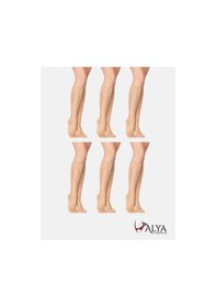 Resim Alya Underwear Kadın Parlak Diz Altı Çorap 15 Denye, İnce Fit - 6'lı Paket Ten 57 6'lı 