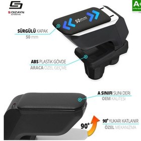 Resim S-Dizayn Renault Clio 5 Kol Dayama Kolçak Geçmeli ABS Siyah 2019 