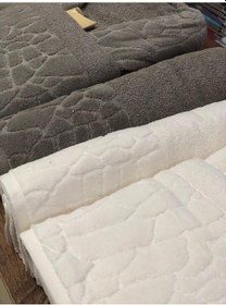 Resim Durul Antik Kısmi Kadife Pamuklu 8 Parça Aile Bornoz Seti Haki 