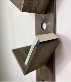 Resim O&Awood Doğal Ahşap Kitaplık, Dekoratif Tasarım Ahşap Vintage Kitaplık 