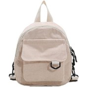 Resim Kadın Moda Seyahat Küçük Günlük Sırt Çantaları Hafif Basit Korduroy Çift Omuz Çantası Okul Sırt Çantaları Brown 