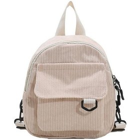 Resim Kadın Moda Seyahat Küçük Günlük Sırt Çantaları Hafif Basit Korduroy Çift Omuz Çantası Okul Sırt Çantaları Brown 