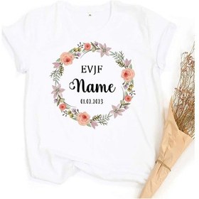 Resim Menıscounter Kişiselleştirilmiş Evjf Takımı Gelin Tişört - Bekarlığa Veda Partisi - Özel Ad Nedime Tişörtmorkadın Mor 