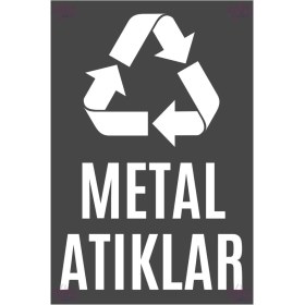 Resim Hayg Equipment Renk Kodlu Geri Dönüşüm Tabela Seti – Evsel, Plastik, Cam, Metal ve Kağıt Atık Levhaları 