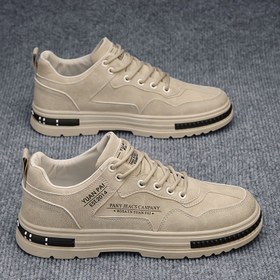 Resim Erkekler için Düşük Üst Dış Mekan Rahat Sneakerlar - Şık Bağcıklı, Tüm Sezonlar İçin Yürüyüş Ayakkabıları, Dayanıklı PU Üst & PVC Taban, Günlük Kıyafet İçin Rahat Tabanlık 