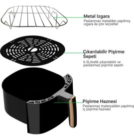 Resim Wiami Airfryer 5 Litre Yağsız Fritöz SF-AF-016A 5l S 