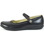 Resim O.S Hakiki Deri Cırtlı Simli Kız Çocuk Okul Ayakkabı Siyah 