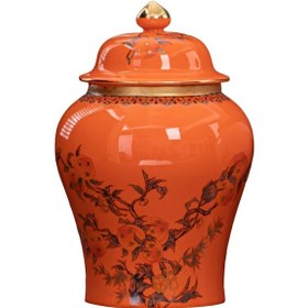 Resim Suntek Parti Masaüstü Turuncu Porselen Zencefil Kavanoz 