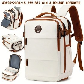 Resim Dashanshop Enoshı Kabin Bagajı Beyaz Ayakkabı Bölmeli Laptop Çantası Seyahat Sırt Çantası Beyaz 