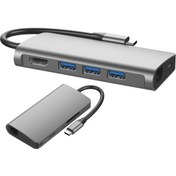 Resim S Link Swapp SW-U5205 Gri Metal 7 İn 1 3 Port Usb 3.0 Type C Hub S Link