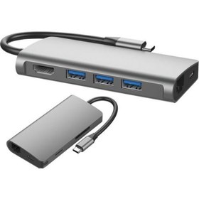 Resim S Link Swapp SW-U5205 Gri Metal 7 İn 1 3 Port Usb 3.0 Type C Hub 