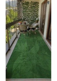 Resim Yeşil Protokol Halı Özel Kesim Kaymaz Tabanlı Balkon Halısı (428913235) 
