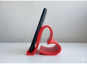 Resim hivhestın Aşk Desteği | Kalp Tasarımlı Kırmızı Telefon ve Tablet Standı (10 cm) 