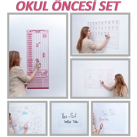 Resim Okul Öncesi Yazı Tahtası Eğitim Seti Statik Kağıt Tahta 