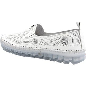 Resim Kindep İniesta Hakiki Deri Şeffaf Rahat Taban Günlük Kadın Ayakkabı Beyaz Beyaz 