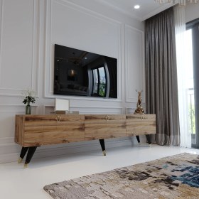 Resim Myniture Modern Tv Sehpası Üçgen Kulp Kepli Q8017-3 Çırağan 