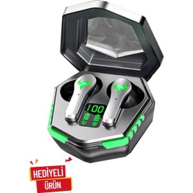 Resim Fabron Fr-03 Dijital Göstergeli Kablosuz Oyuncu Kulaklığı Android Ios Uyumlu Düşük Gecikme Gaming Bluetooth Kulaklık Kulak Içi 