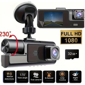 Resim Challenger 1080p Çift Kameralı Araç Kamerası 170 Gece Görüşü 32gb Kart Dahil 
