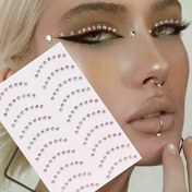 Resim 1 Sayfa, 3D Simüle Kaş Şekilli Kavisli Ay Parıltılı Taşlar, Göz Ve Yüz Süsleme Çıkartması, Kendin Yap Müzik Festivali Y2k Makyaj Parti Süslemeleri Için 