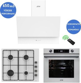 Resim Ferre Ve Afm Tech EL066 + FM7701 + FM3401W Rear Turbolu Beyaz Ankastre Set 