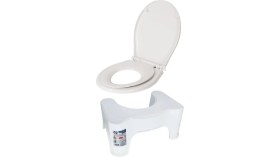 Resim Saban 2'li Takım - Beyaz, Klozet Taburesi - Yetişkin ve Çocuk Beyaz, Klozet Kapağı 