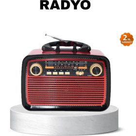 Resim Flamex Bluetooth’lu LED Işıklı Nostaljik Müzik Kutusu – Ahşap Dokulu, Vintage Tasarım ve Yüksek Ses Kalitesi 