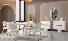 Resim Zero Luxury Yemek Odası Takımı - Konsol + Masa + 6 Sandalye 