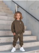 Resim Bisiklet Yaka Eşofman Takımı Kahverengi 