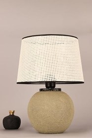 Resim Diana Handmade Dekoratif Seramik Abajur - Modern Tasarım, 42 cm Yükseklik, Tek Başlıklı Masa Lambası, E27 Uyumlu, A Enerji Sınıfı ile Tasarruflu Aydınlatma, Dayanıklı Seramik Gövde - Yerli Üretim CE S 