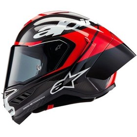 Resim Alpinestars Supertech R10 Carbon Element Spor Motosiklet Kaskı Siyah / Kırmızı / Beyaz 
