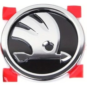 Resim Hightower Skoda Fabia 3.54 Inç Bagaj Kaput Çıkartması Kaliteli Siyah Gümüş 90mm 