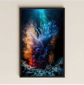 Resim Büyüleyici Derin Deniz Mercanları Temalı Pleksi Tablo 